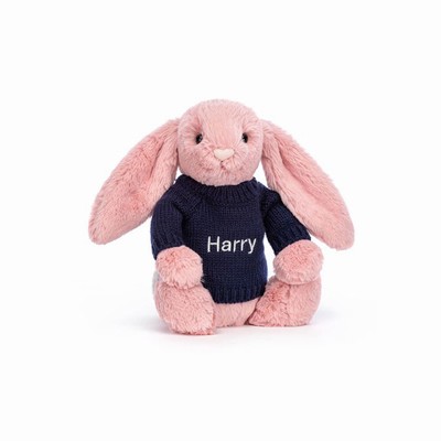 Jellycat Bashful Petal Bunny with Navy Jumper UK | 28301VEIT